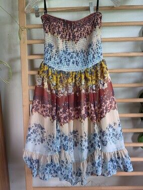 Y2K Bebe Smocked Floral Midi Dress - Multi Color